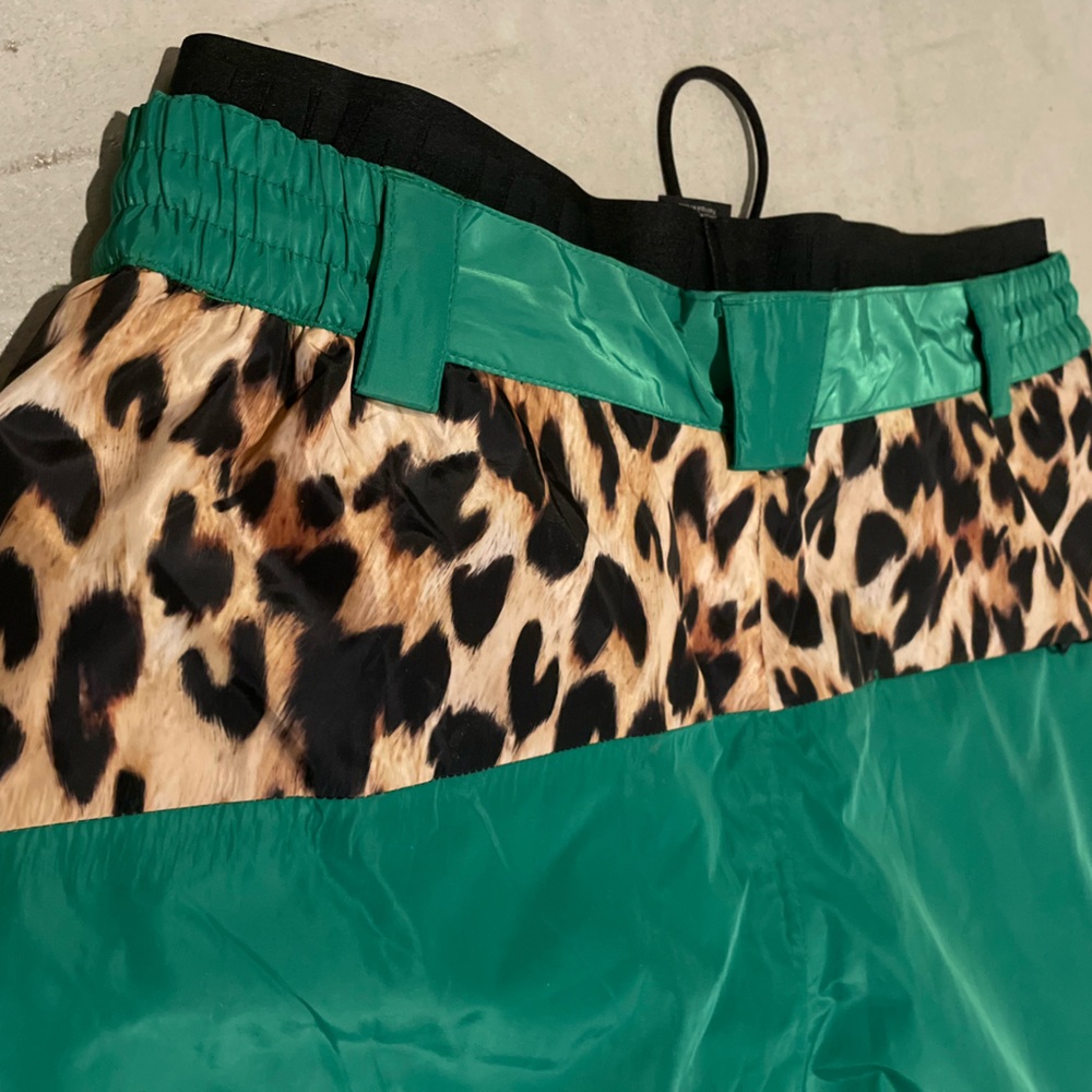 PE Nation Ski Pants, Green/Leopard print Size L